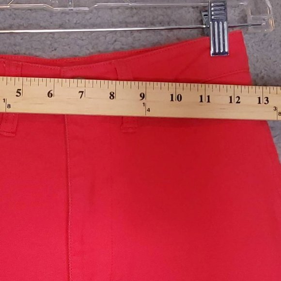 Madewell‎ Womens Chino Shorts Red Stretch Mid Rise Zip 24 New - Picture 3 of 11